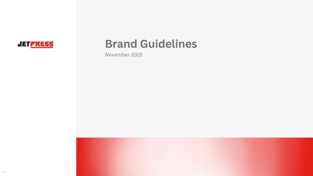 JET PRESS Brand Guidelines cover