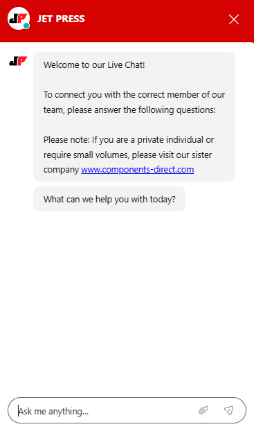 JET PRESS live chat widget